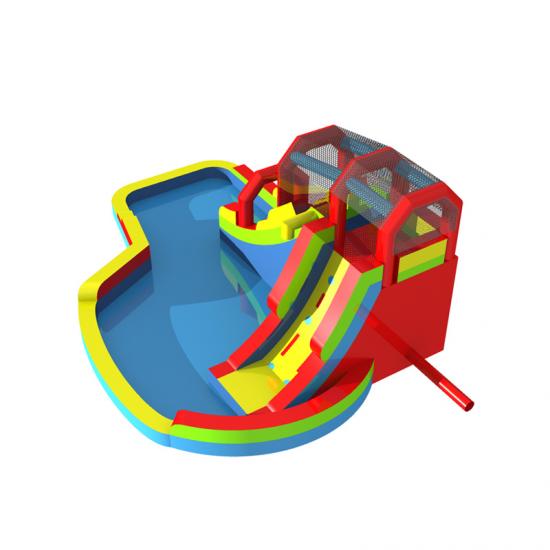 water inflatable slide with large pool