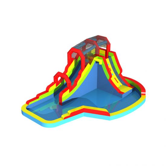 water inflatable slide with large pool